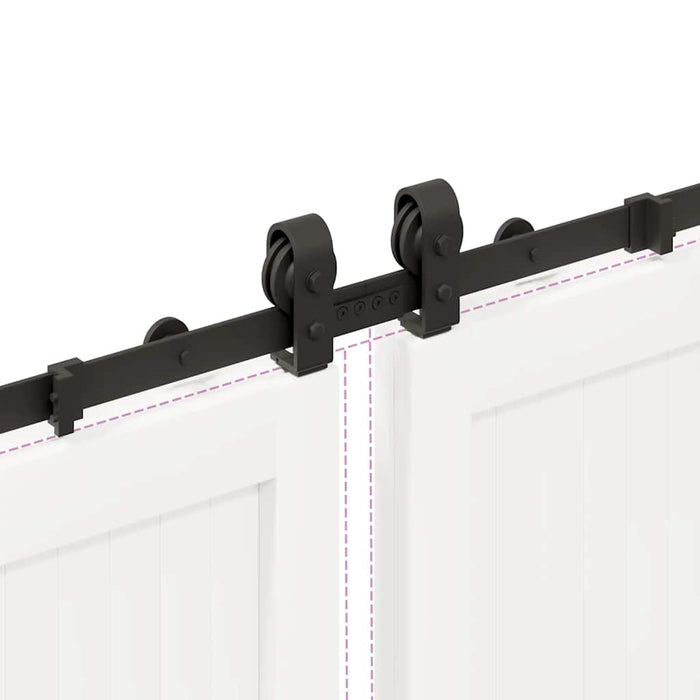 Set feronerie pentru uși glisante, negru, 366 cm, oțel - WALTI WALTI
