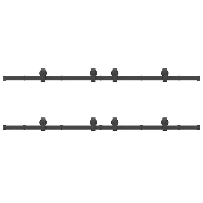 Set feronerie pentru uși glisante, negru, 400 cm, oțel - WALTI WALTI