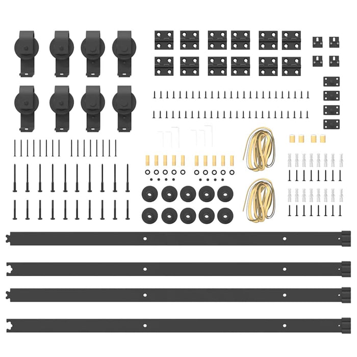 Set feronerie pentru uși glisante, negru, 400 cm, oțel - WALTI WALTI