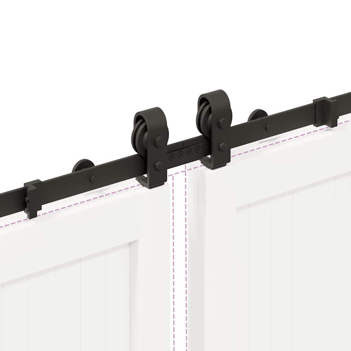 Set feronerie pentru uși glisante, negru, 400 cm, oțel - WALTI WALTI