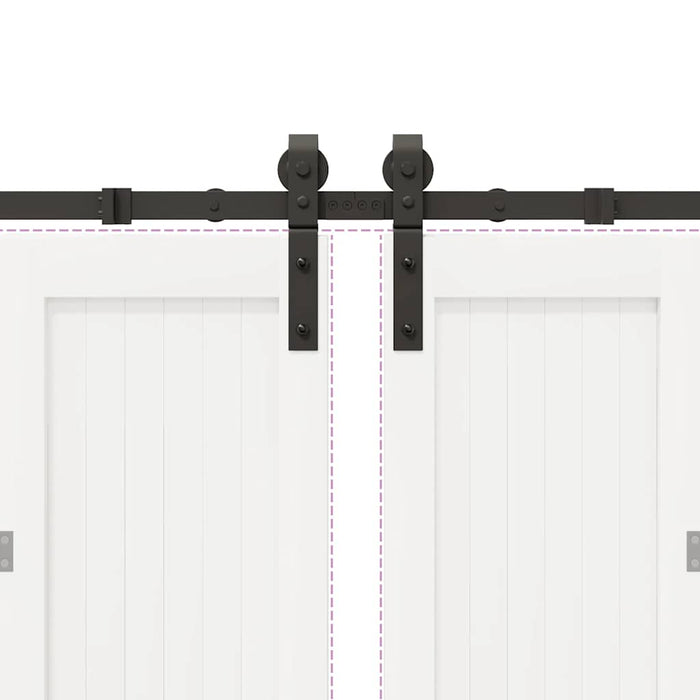 Set feronerie pentru uși glisante, negru, 366 cm, oțel - WALTI WALTI