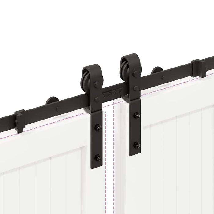 Set feronerie pentru uși glisante, negru, 366 cm, oțel - WALTI WALTI