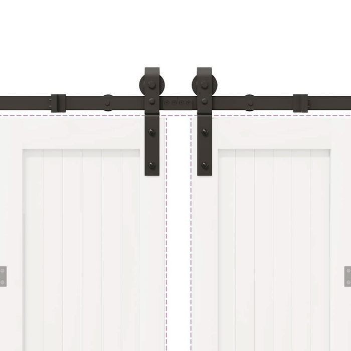 Set feronerie pentru uși glisante, negru, 400 cm, oțel - WALTI WALTI