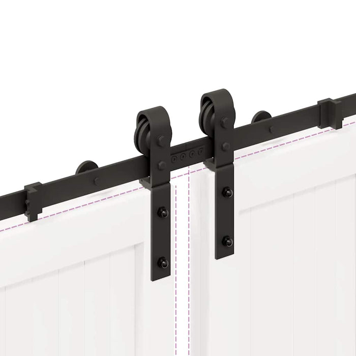 Set feronerie pentru uși glisante, negru, 400 cm, oțel - WALTI WALTI