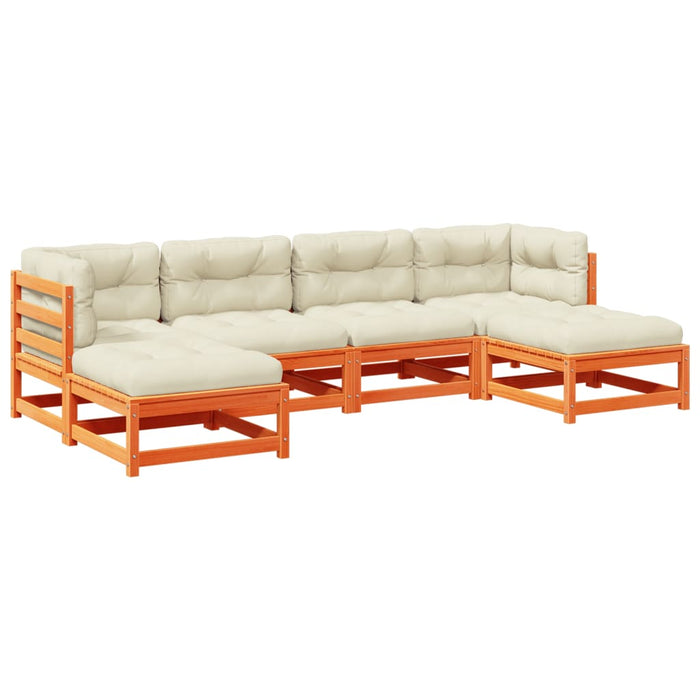 Set mobilier de grădină cu perne, 6 piese, lemn masiv de pin - WALTI WALTI