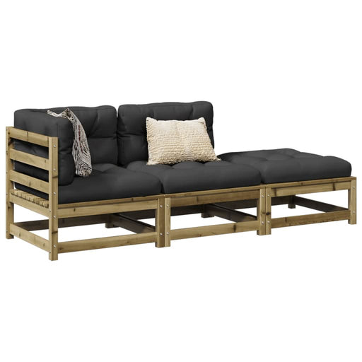 Set mobilier de grădină cu perne, 5 piese, lemn de pin tratat - WALTI WALTI