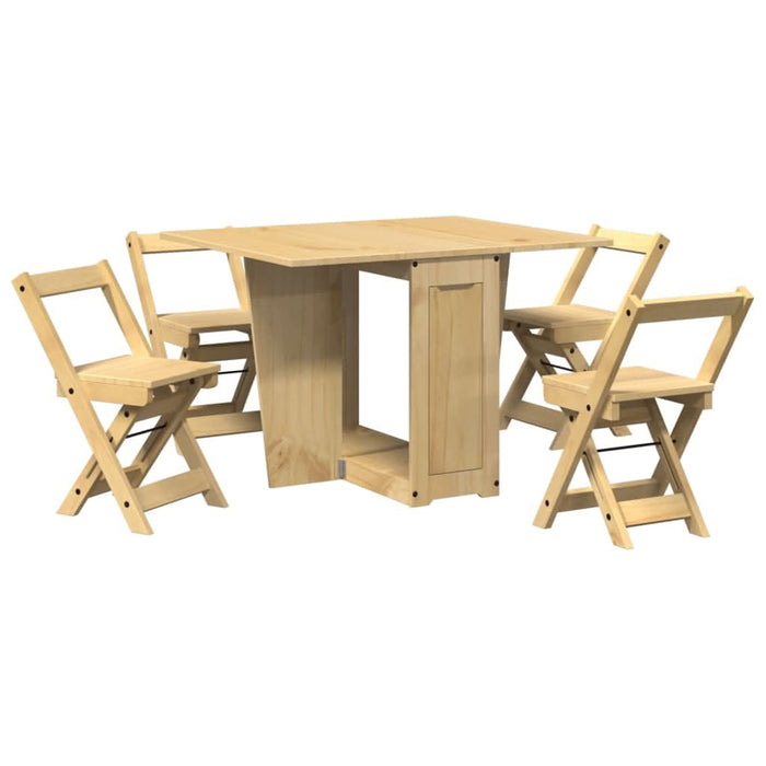 Set mobilier tip fluture Corona, pliabil 5 piese maro lemn pin - WALTI WALTI