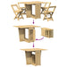 Set mobilier tip fluture Corona, pliabil 5 piese maro lemn pin - WALTI WALTI