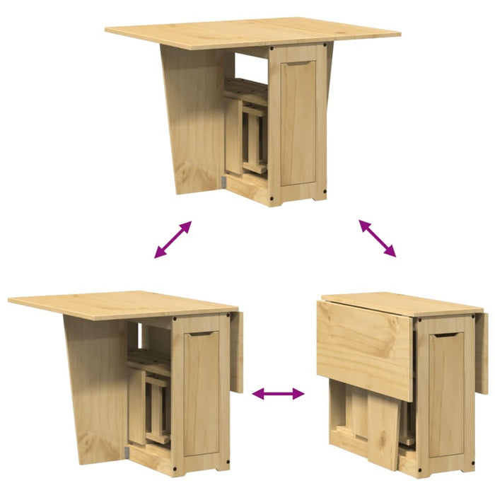 Set mobilier tip fluture Corona, pliabil 5 piese maro lemn pin - WALTI WALTI