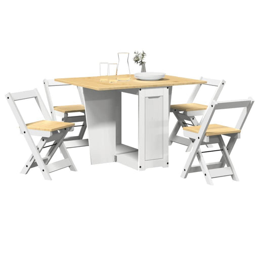 Set mobilier tip fluture Corona, pliabil 5 piese alb lemn pin - WALTI WALTI