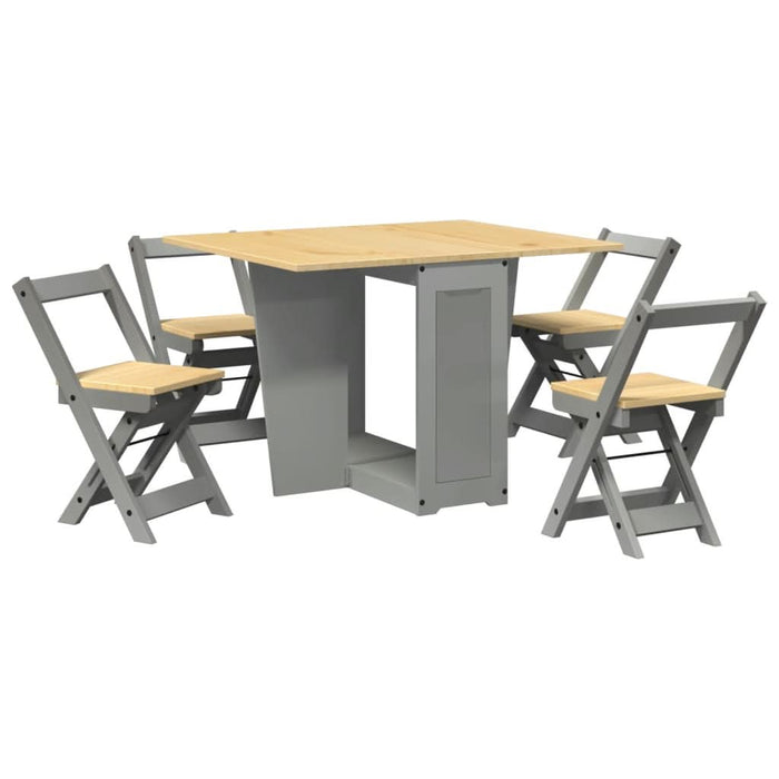 Set mobilier tip fluture Corona, pliabil 5 piese gri lemn pin - WALTI WALTI