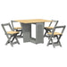 Set mobilier tip fluture Corona, pliabil 5 piese gri lemn pin - WALTI WALTI