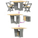 Set mobilier tip fluture Corona, pliabil 5 piese gri lemn pin - WALTI WALTI