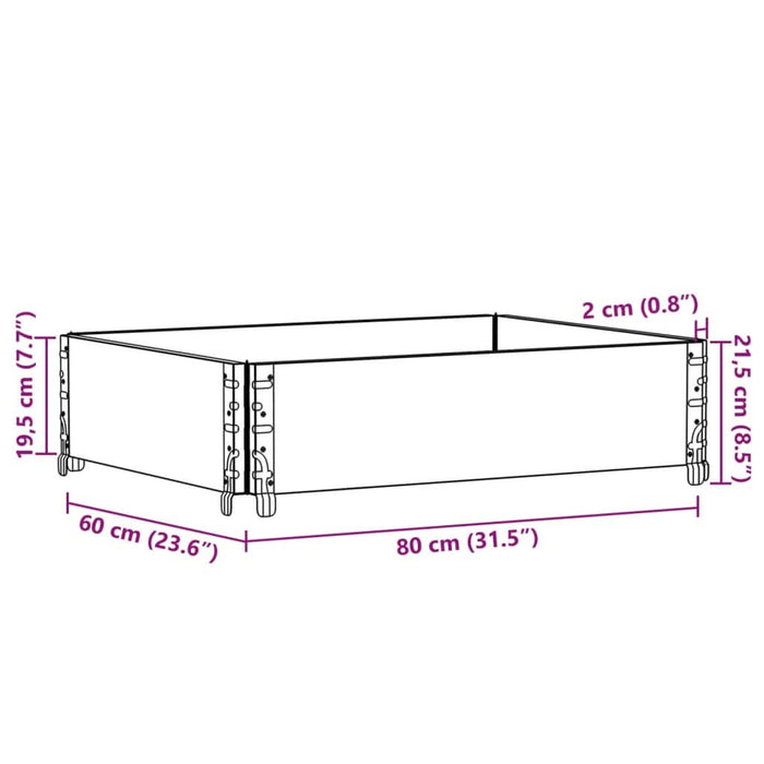 Ramă pentru paleți, gri, 80x60 cm, lemn masiv de pin - WALTI WALTI