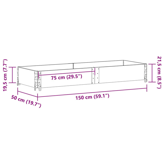 Ramă pentru paleți, maro, 150x50 cm, lemn masiv de pin - WALTI WALTI