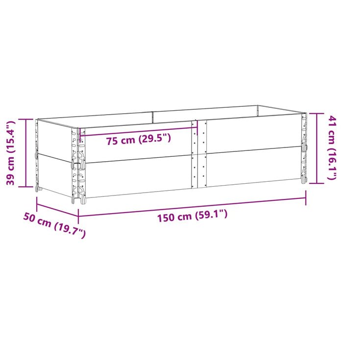 Rame pentru paleți, 2 buc., gri, 150x50 cm, lemn masiv de pin - WALTI WALTI