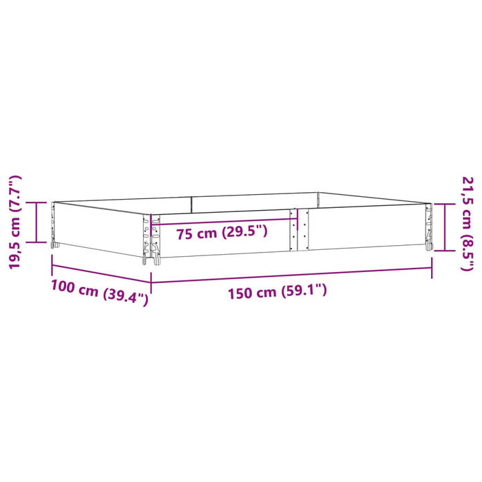 Ramă pentru paleți, gri, 150x100 cm, lemn masiv pin - WALTI WALTI