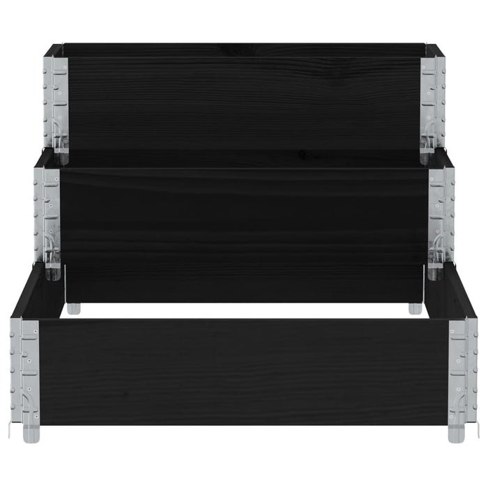 Strat înălțat cu 3 niveluri, negru, 120x80 cm, lemn masiv pin - WALTI WALTI