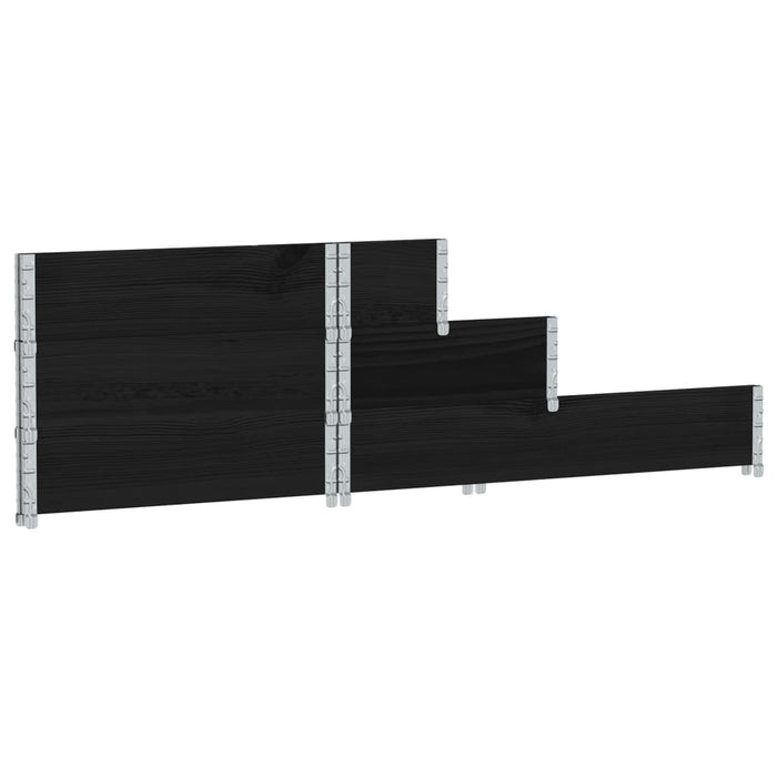 Strat înălțat cu 3 niveluri, negru, 120x80 cm, lemn masiv pin - WALTI WALTI