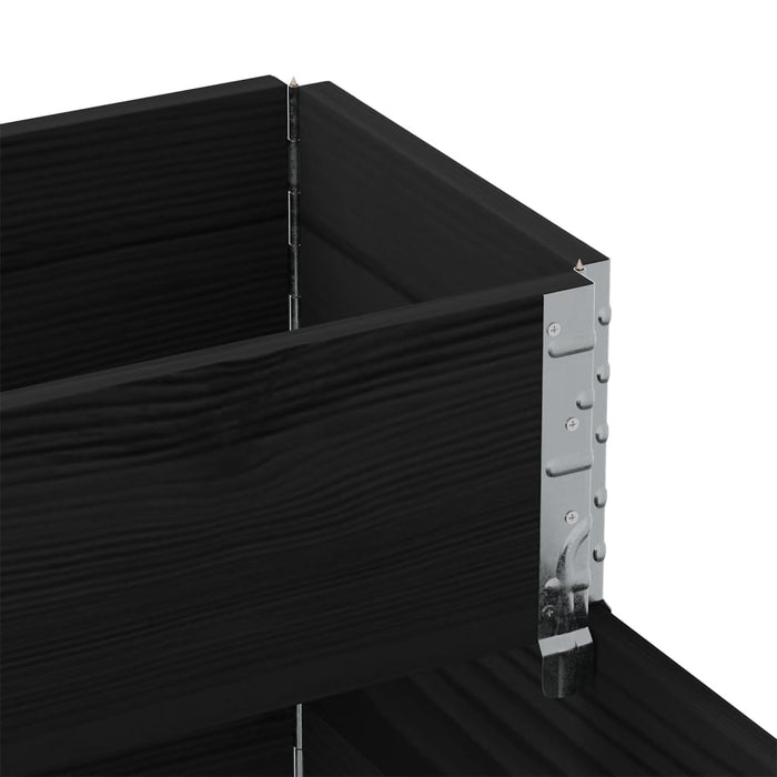 Strat înălțat cu 3 niveluri, negru, 120x80 cm, lemn masiv pin - WALTI WALTI
