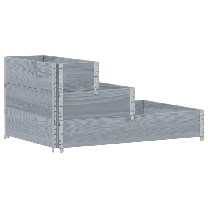 Strat înălțat cu 3 niveluri, gri, 120x80 cm, lemn masiv pin - WALTI WALTI