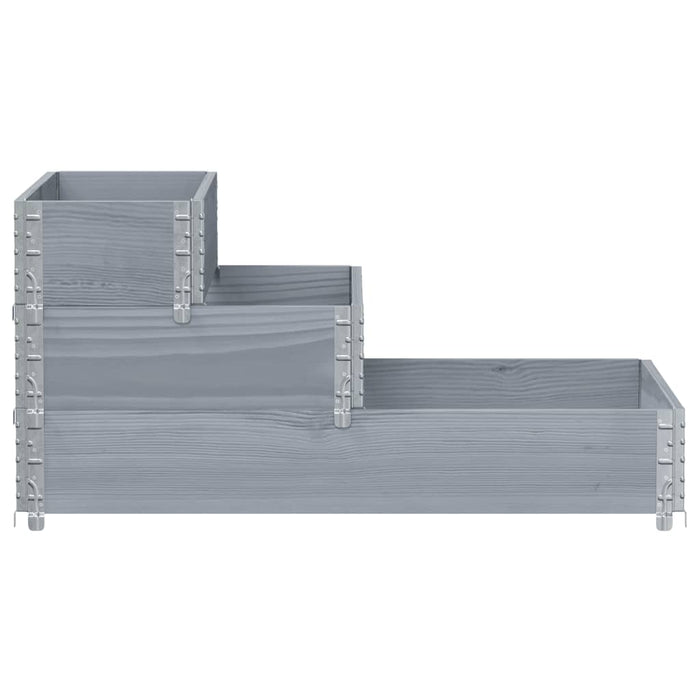 Strat înălțat cu 3 niveluri, gri, 120x80 cm, lemn masiv pin - WALTI WALTI