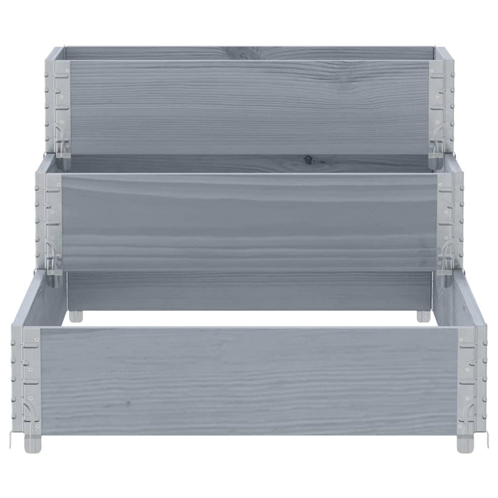 Strat înălțat cu 3 niveluri, gri, 120x80 cm, lemn masiv pin - WALTI WALTI