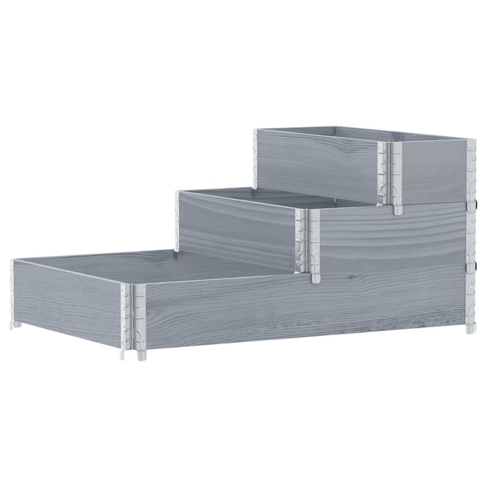 Strat înălțat cu 3 niveluri, gri, 120x80 cm, lemn masiv pin - WALTI WALTI