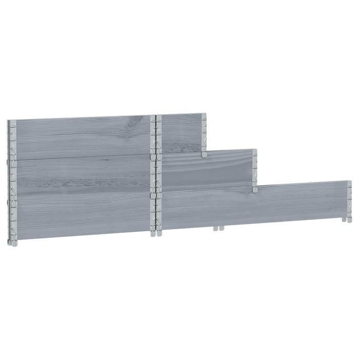 Strat înălțat cu 3 niveluri, gri, 120x80 cm, lemn masiv pin - WALTI WALTI