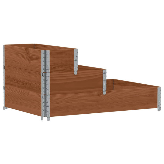 Strat înălțat cu 3 niveluri, maro, 120x80 cm, lemn masiv pin - WALTI WALTI