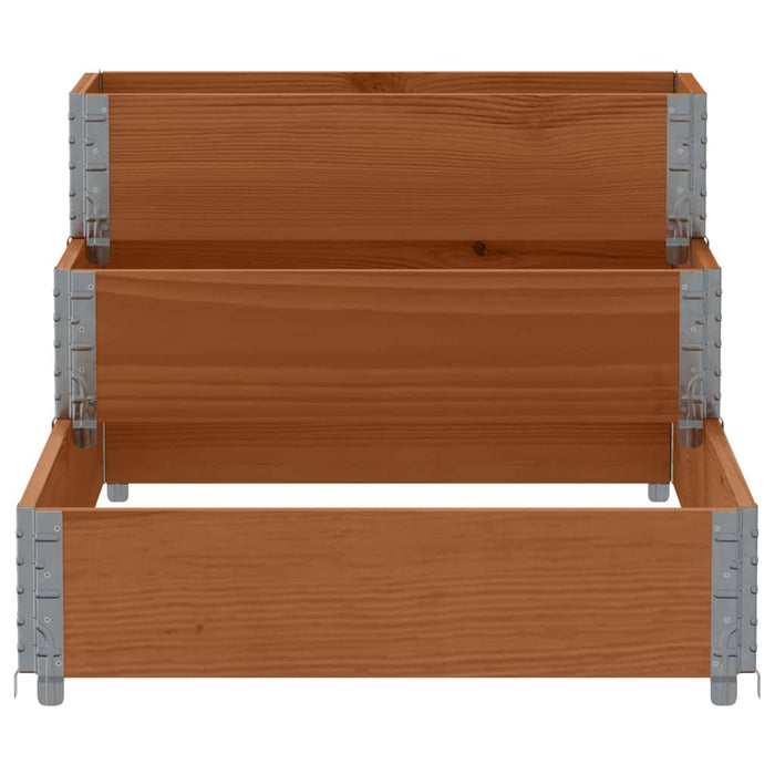 Strat înălțat cu 3 niveluri, maro, 120x80 cm, lemn masiv pin - WALTI WALTI