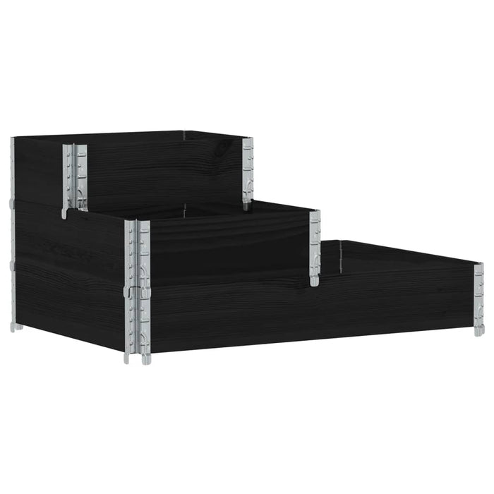 Strat înălțat cu 3 niveluri, negru, 120x80 cm, lemn masiv pin - WALTI WALTI