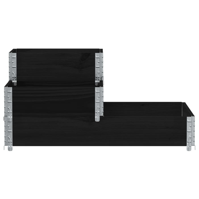 Strat înălțat cu 3 niveluri, negru, 120x80 cm, lemn masiv pin - WALTI WALTI