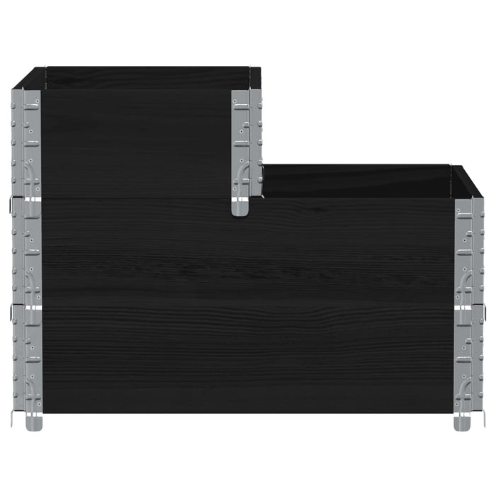 Strat înălțat cu 3 niveluri, negru, 120x80 cm, lemn masiv pin - WALTI WALTI