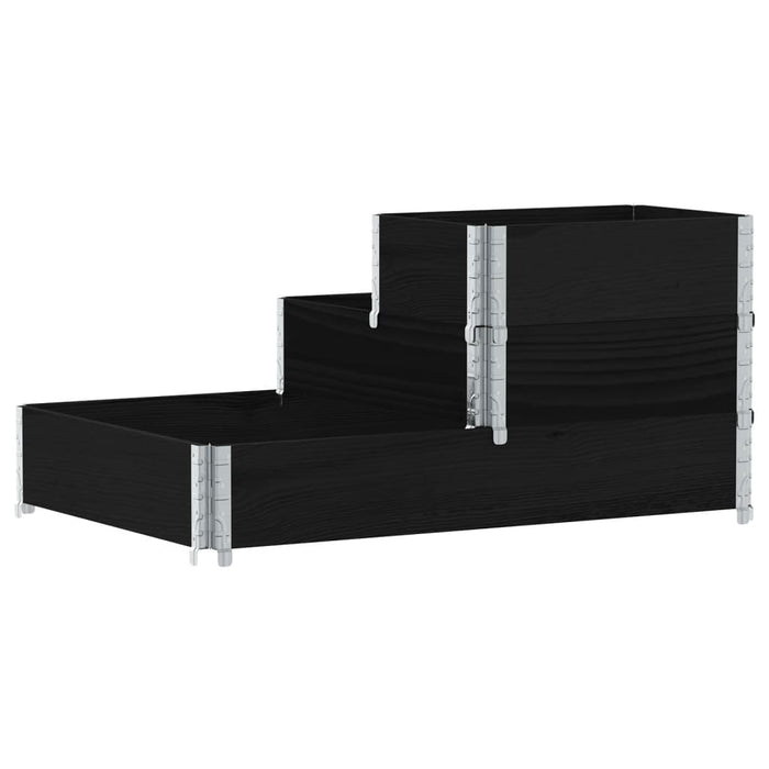 Strat înălțat cu 3 niveluri, negru, 120x80 cm, lemn masiv pin - WALTI WALTI