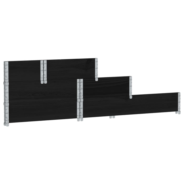 Strat înălțat cu 3 niveluri, negru, 120x80 cm, lemn masiv pin - WALTI WALTI