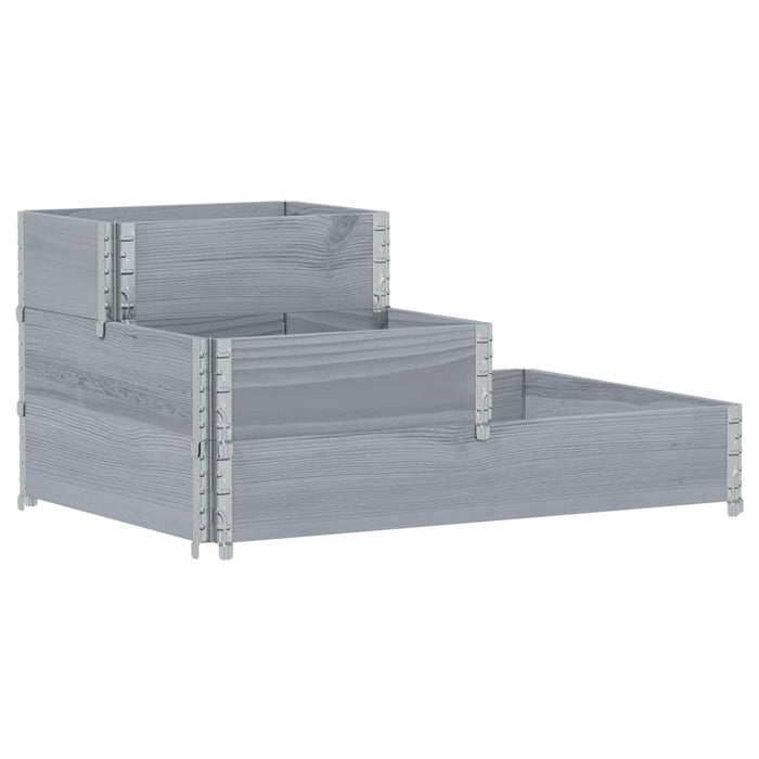 Strat înălțat cu 3 niveluri, gri, 120x80 cm, lemn masiv pin - WALTI WALTI