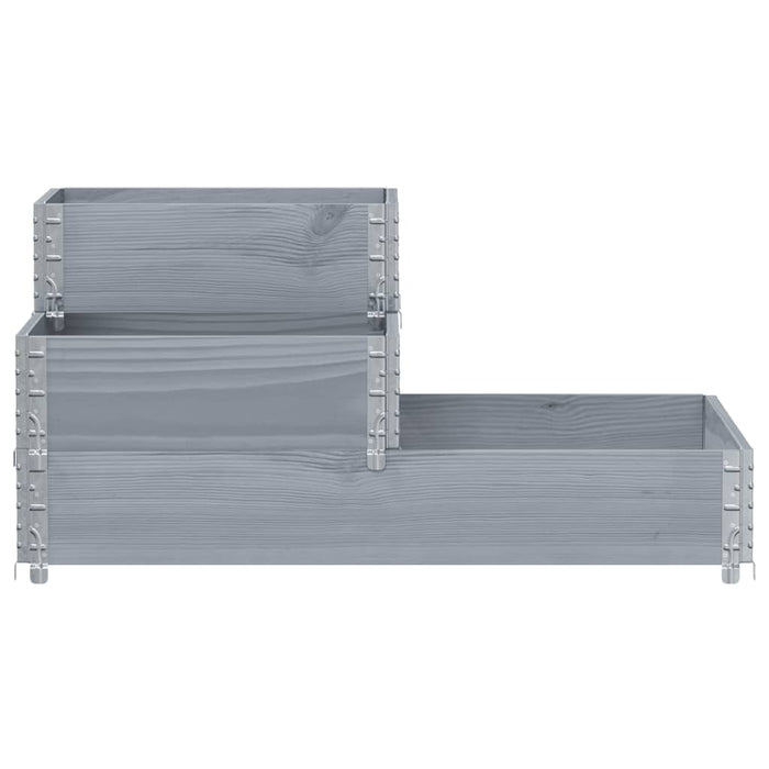 Strat înălțat cu 3 niveluri, gri, 120x80 cm, lemn masiv pin - WALTI WALTI