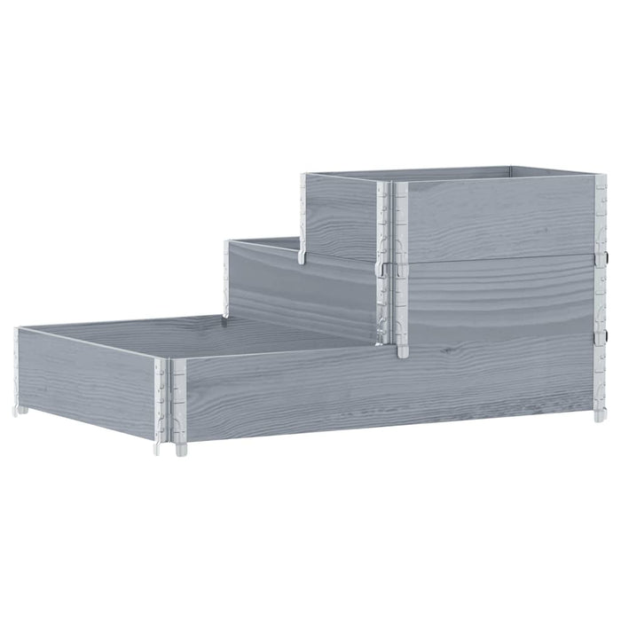 Strat înălțat cu 3 niveluri, gri, 120x80 cm, lemn masiv pin - WALTI WALTI