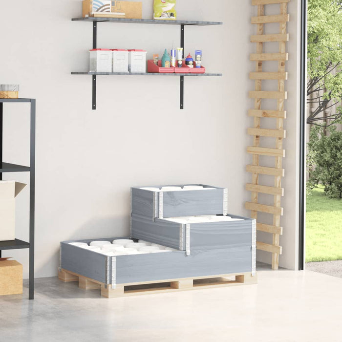 Strat înălțat cu 3 niveluri, gri, 120x80 cm, lemn masiv pin - WALTI WALTI