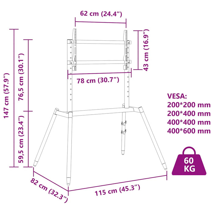 Suport TV cu șevalet ecran max. 37-86 inci VESA 400x600mm 60 kg WALTI
