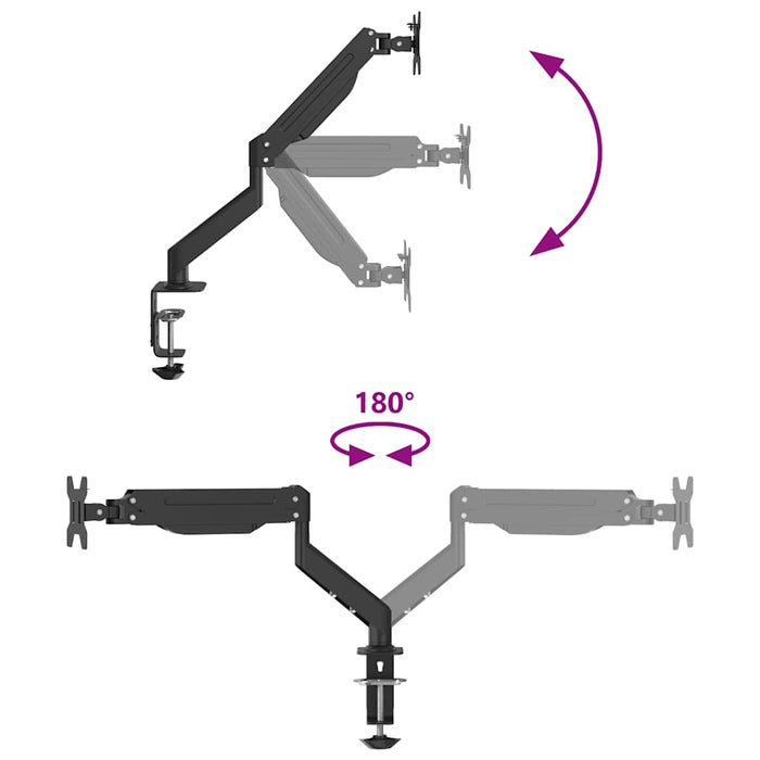 Braț unic de monitor ecran de max 27 inci cu arc de gaz 10 kg - WALTI WALTI