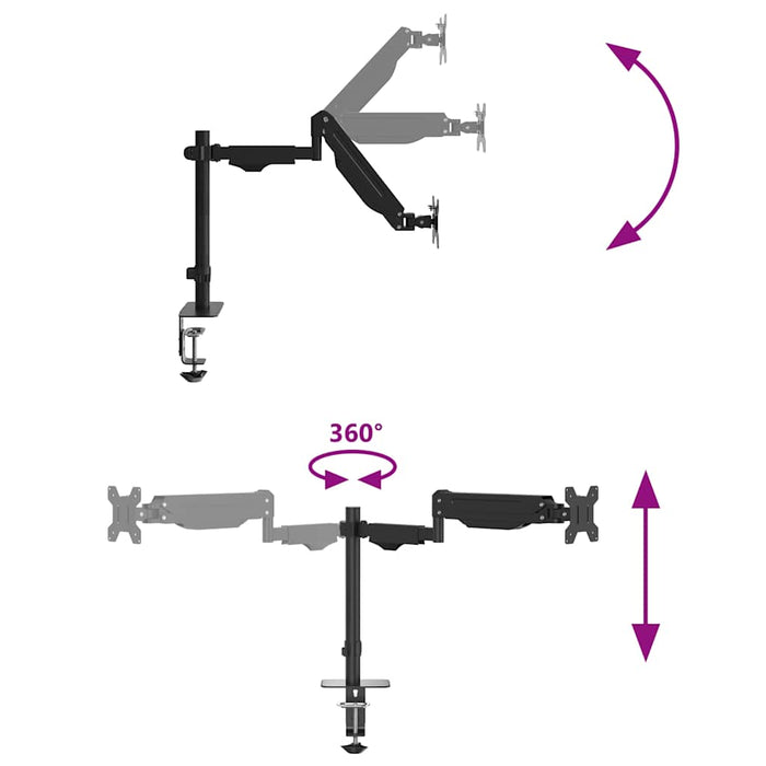 Braț unic de monitor ecran de max 27 inci arc cu gaz 10 kg - WALTI WALTI