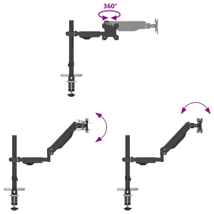 Braț unic de monitor ecran de max 27 inci arc cu gaz 10 kg - WALTI WALTI