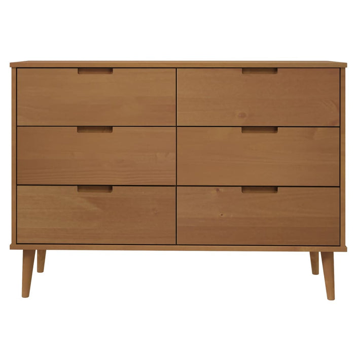 Dulap cu sertare „MOLDE”, maro, 113x40x80 cm, lemn masiv de pin - WALTI WALTI