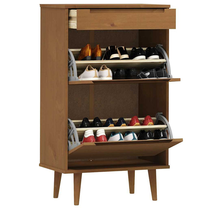 Pantofar "MOLDE", maro, 59,5x35x103 cm, lemn masiv de pin - WALTI WALTI