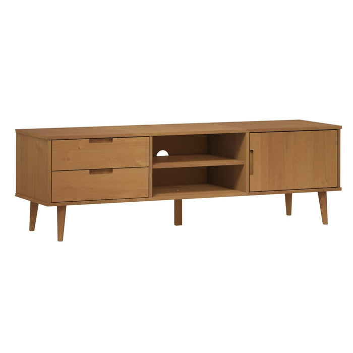 Dulap TV „MOLDE” maro, 158x40x49 cm, lemn masiv de pin - WALTI WALTI