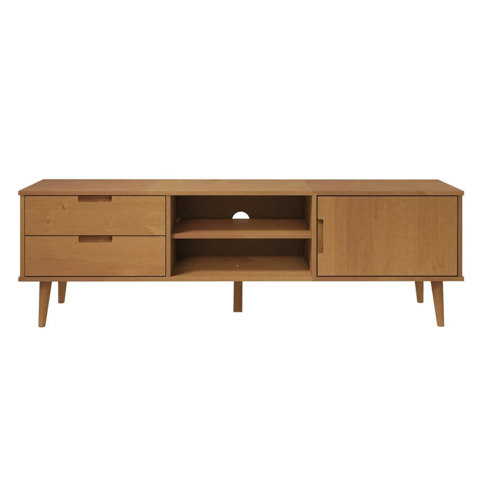 Dulap TV „MOLDE” maro, 158x40x49 cm, lemn masiv de pin - WALTI WALTI