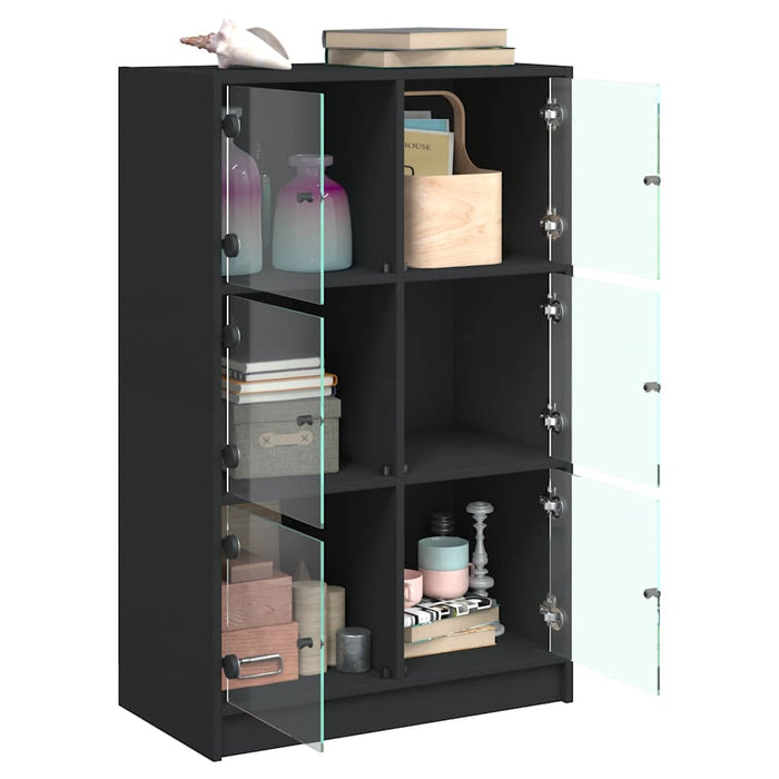 Dulapuri înalte cu uși, negru, 68x37x109 cm, lemn prelucrat - WALTI WALTI