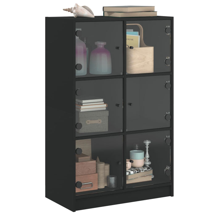 Dulapuri înalte cu uși, negru, 68x37x109 cm, lemn prelucrat - WALTI WALTI